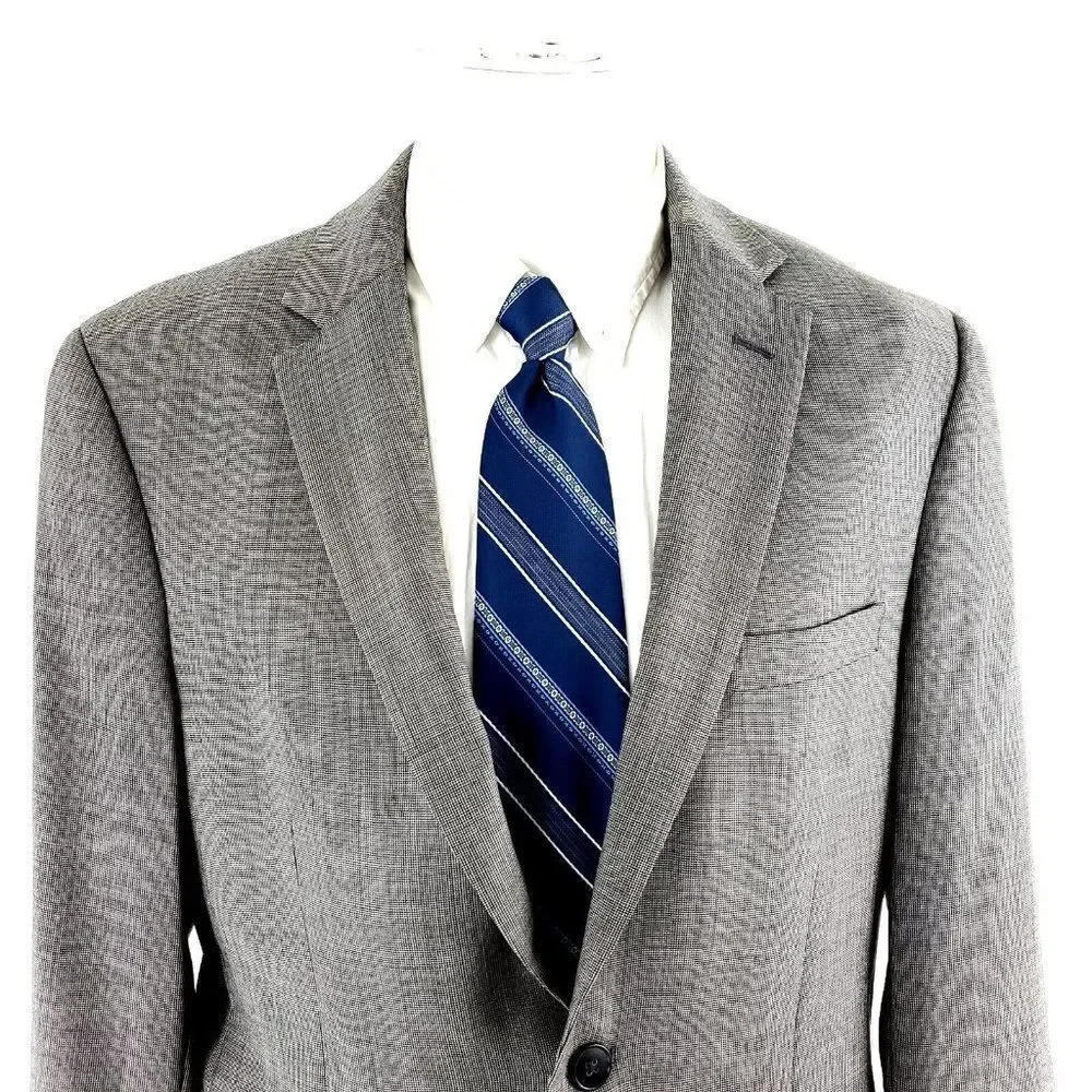 Joseph Jos A Bank Wool 2 Button‎ Blazer 38R Gray Star Check Tagged 41L